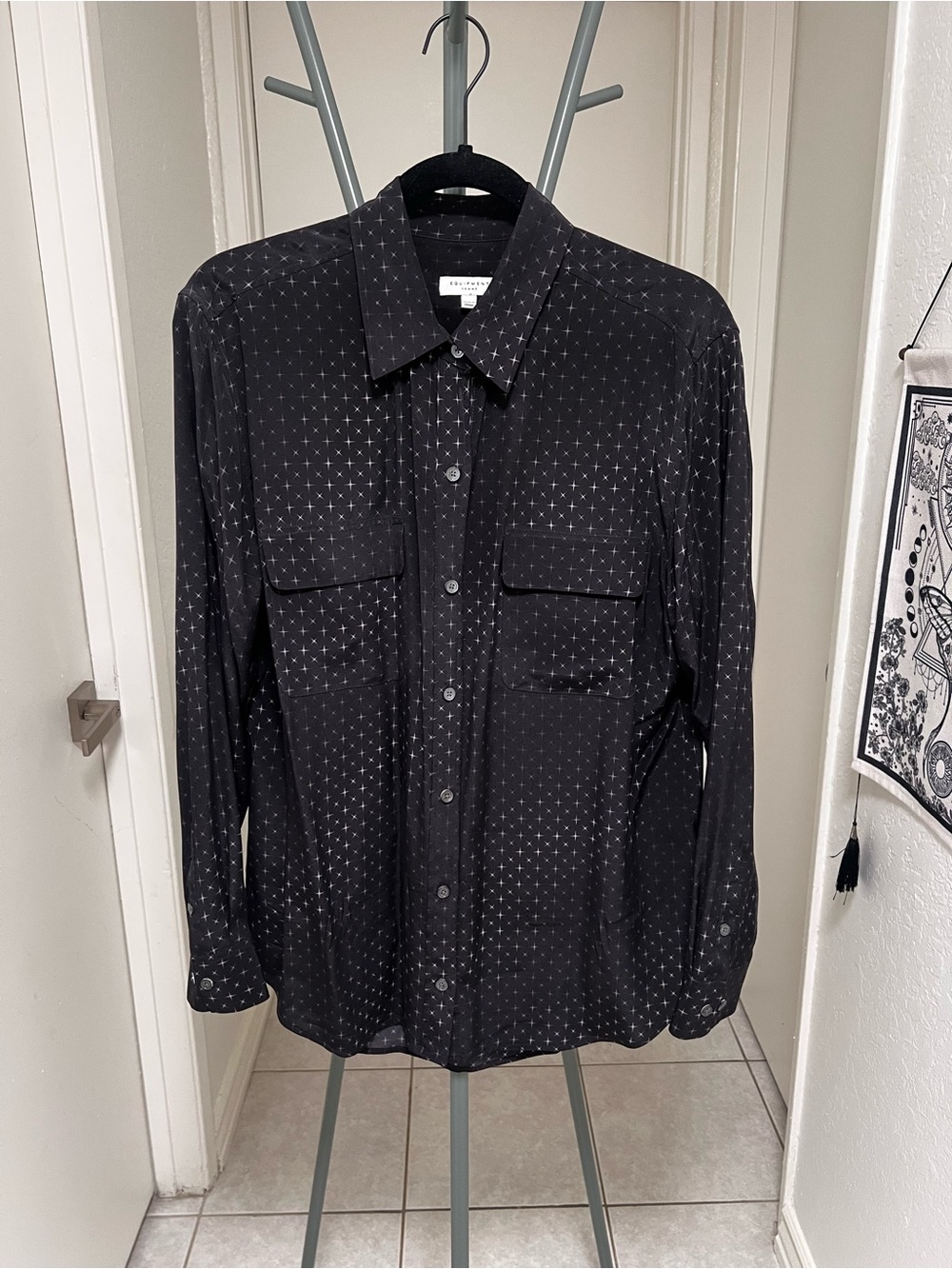 Equipment Black Star Print Silk Blouse - Picture 2 of 10